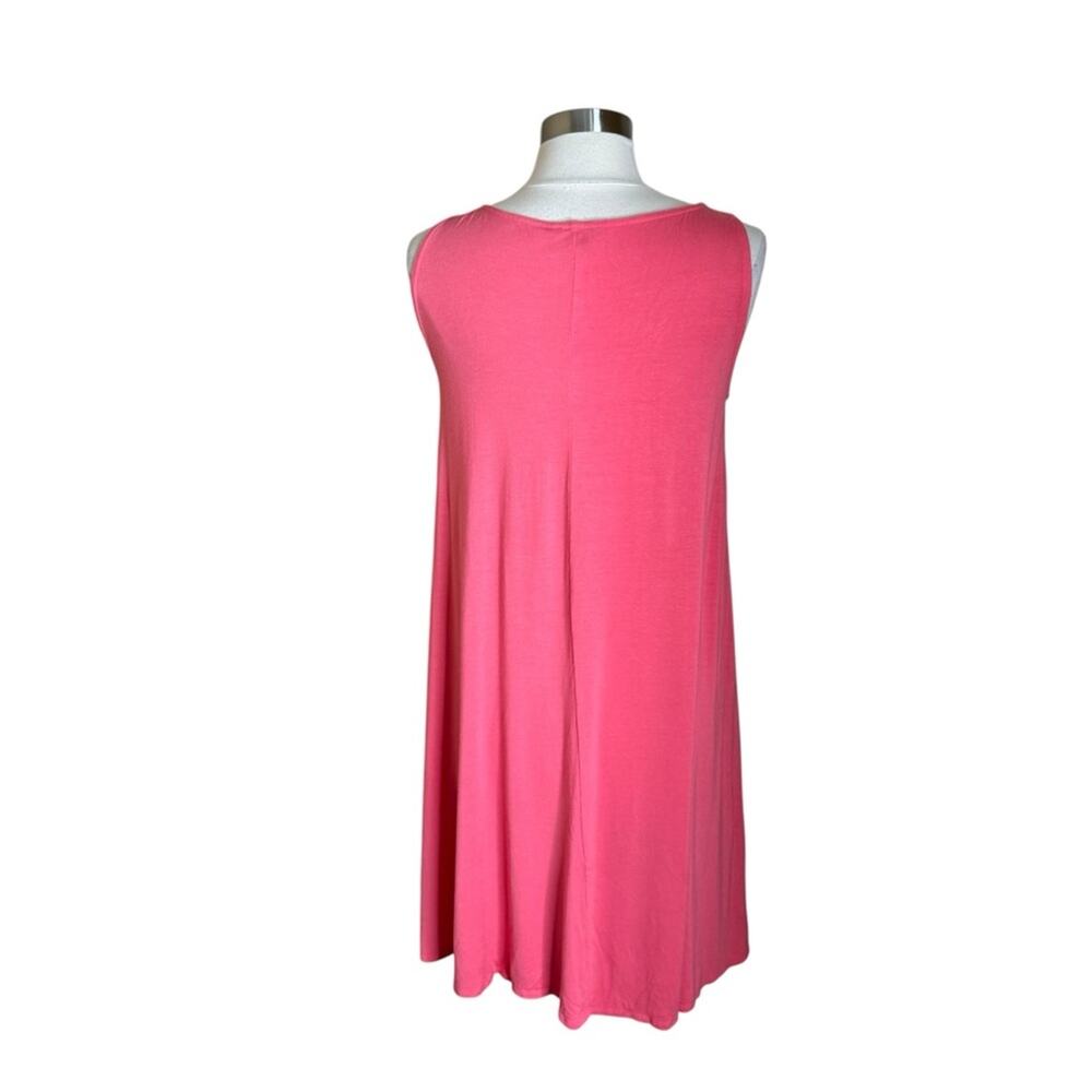 Eileen Fisher Pink Viscose Sleeveless Jersey Flare Dress Womens Medium‎ - Picture 2 of 10